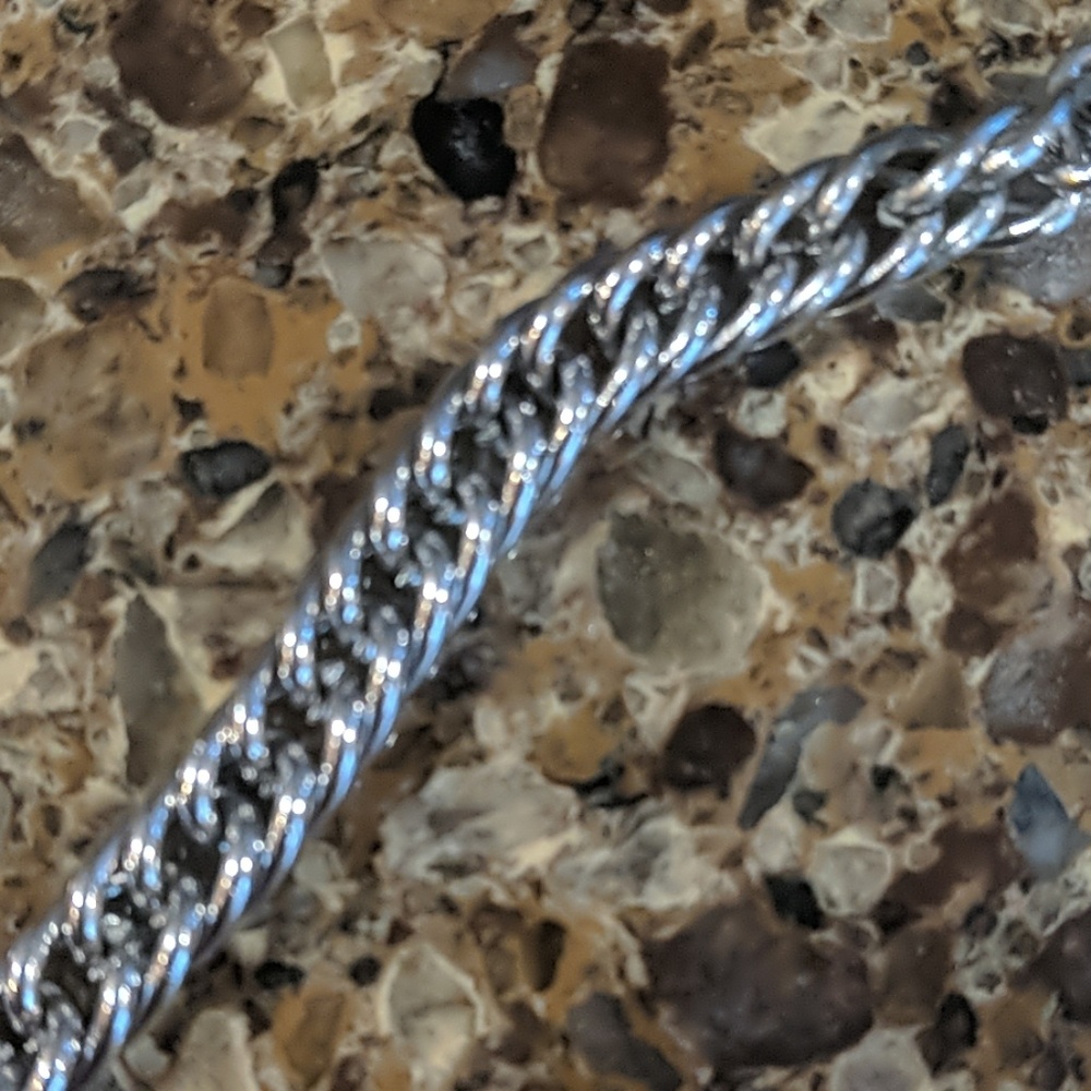 Necklace - stomach length, silver color. - Picture 4 of 4